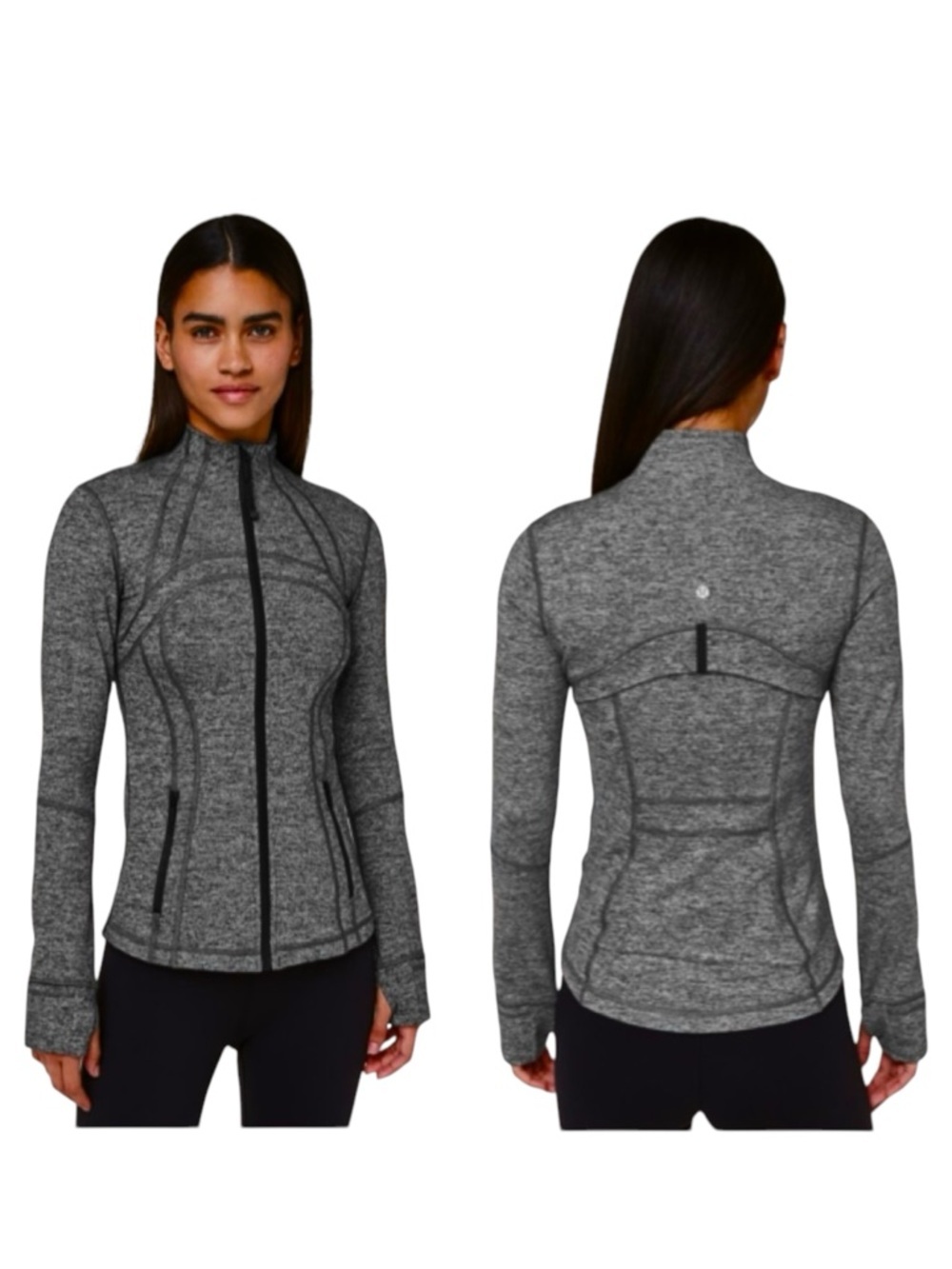 Lululemon Define Jacket Full Zip Pockets 
Heathered Black Stretch Minimalist 2